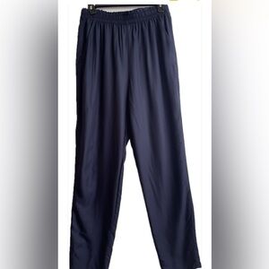 Women’s Navy Blue Viscose Pants Elastic Waist Casual Loungewear H&M